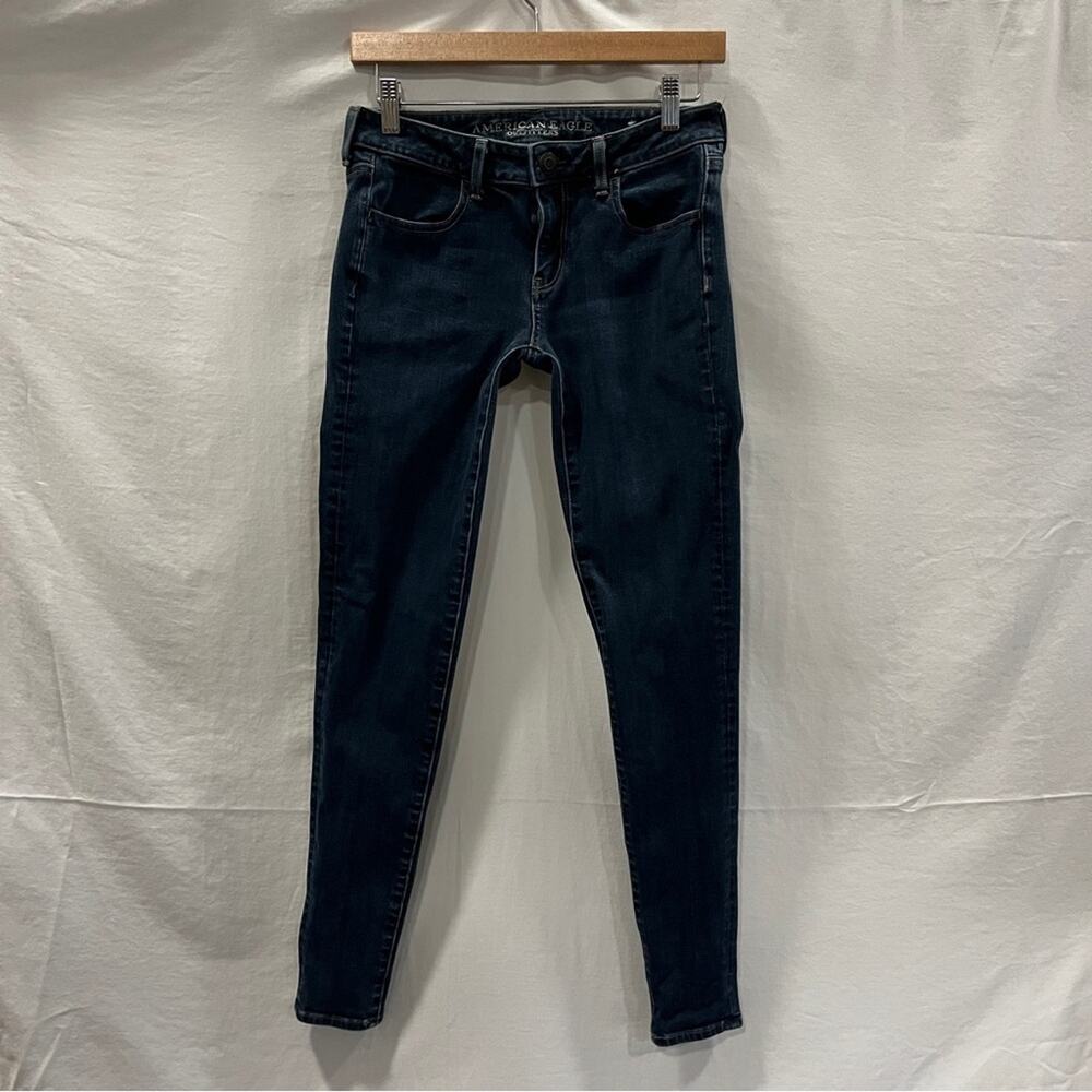 American Eagle Super Stretch X4 Jegging Denim Jeans Womens 6 Long Dark Wash Tall